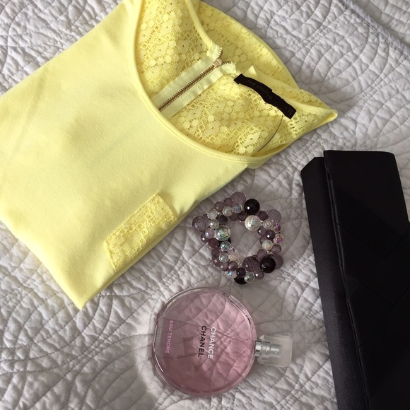 The Limited Tops - 💌 SOLD 💌 Yellow Lace Back Top