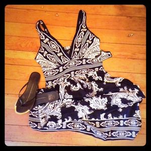 Black paisley maxi dress