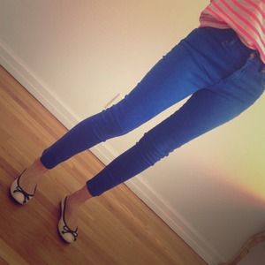 Skinny Bright Blue Jeans