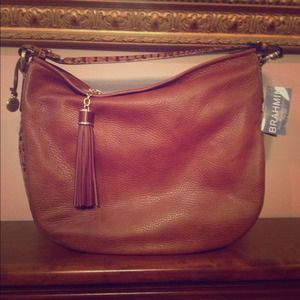 New Authentic Brown Leather Brahmin Bag