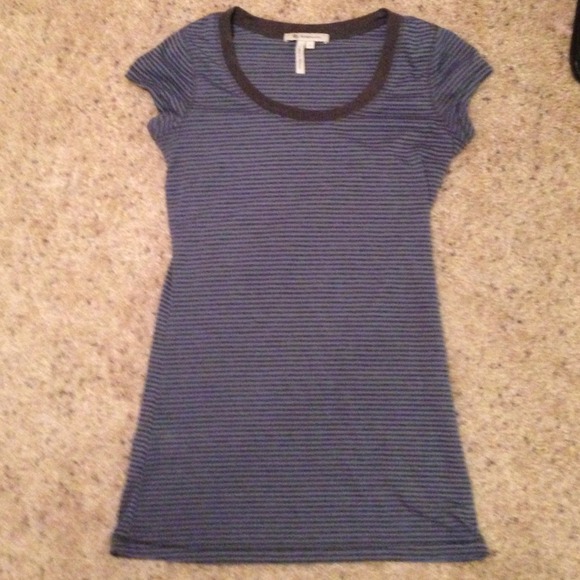 BCBG blue/black stripe shirt