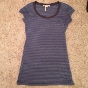 BCBG blue/black stripe shirt