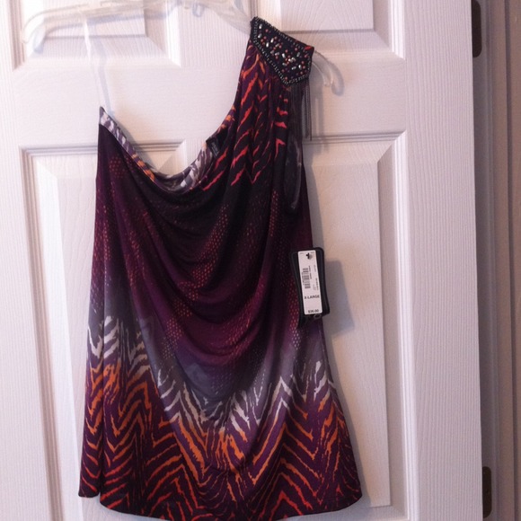 Animal Ombré One Shoulder Shirt💰