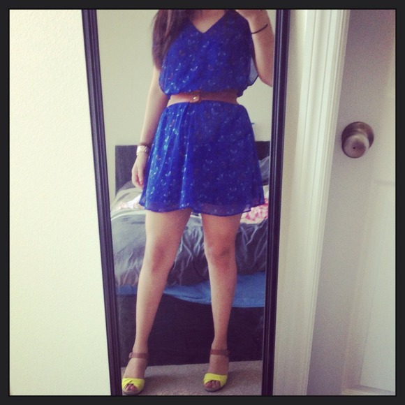 Butterfly royal blue dress .