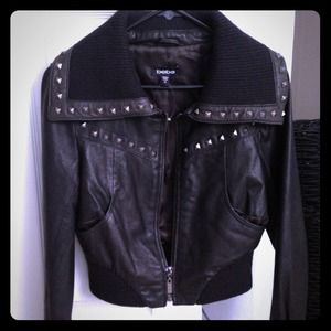 Bebe studded leather jacket new