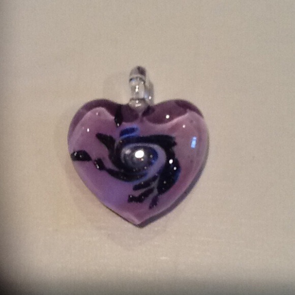 RESERVED Beautiful Murano glass heart pendant