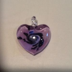 RESERVED Beautiful Murano glass heart pendant