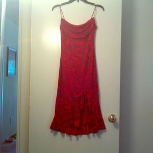Sexy red dress.