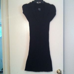 Black sweater dress.