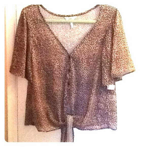 NWT Leopard Print Chiffon Shirt