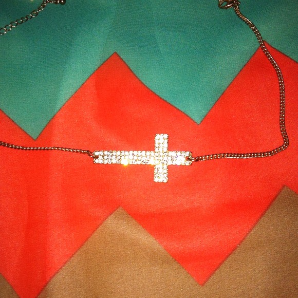 Sideways cross necklace