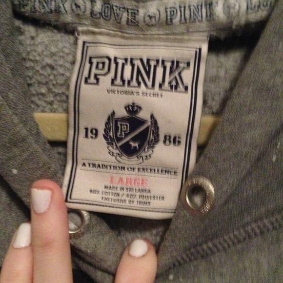 VICTORIA'S SECRET "pink" grey art splatter hoodie - Picture 3 of 4