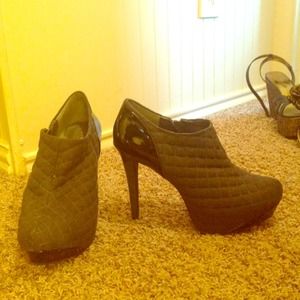 Grey and black booties. Super cute!!