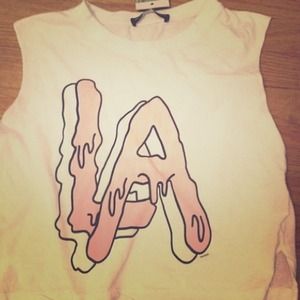 brandy melille la jelly cropped muscle tank