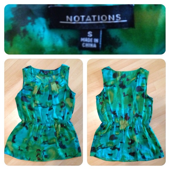 🚫Sold🚫Notations watercolor tank sz S. - Picture 2 of 3