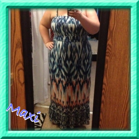 Dresses & Skirts - 🚫🚫sold🚫🚫Pretty blue and orange dress