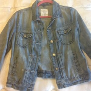 J Crew Denim Jean Jacket Distressed Small