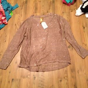 Draped sequin sweater