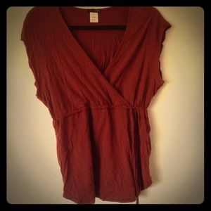 JCrew maroon crossover shirt