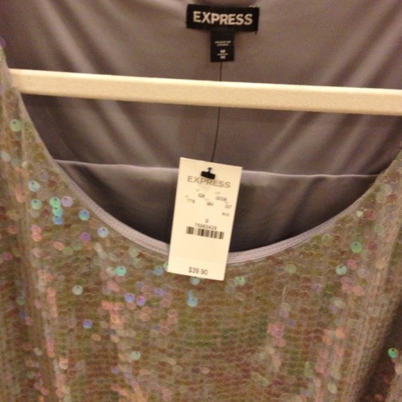 Express- Small sleeveless dressy shirt w/ sequins - Picture 1 of 4