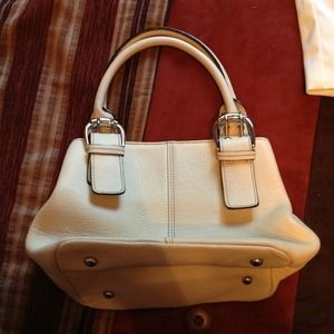 Cream REAL LEATHER handbag