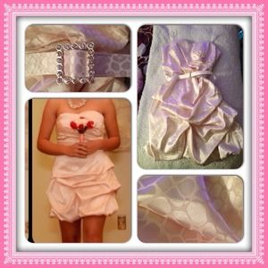 Light pink, ruffled dress