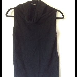 Bebe black cashmere cowl neck sleeveless sweater