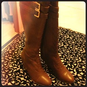 Wedge knee high boots