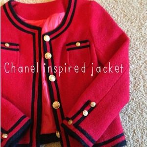 RESERVED Chanel-inspired red and black coat