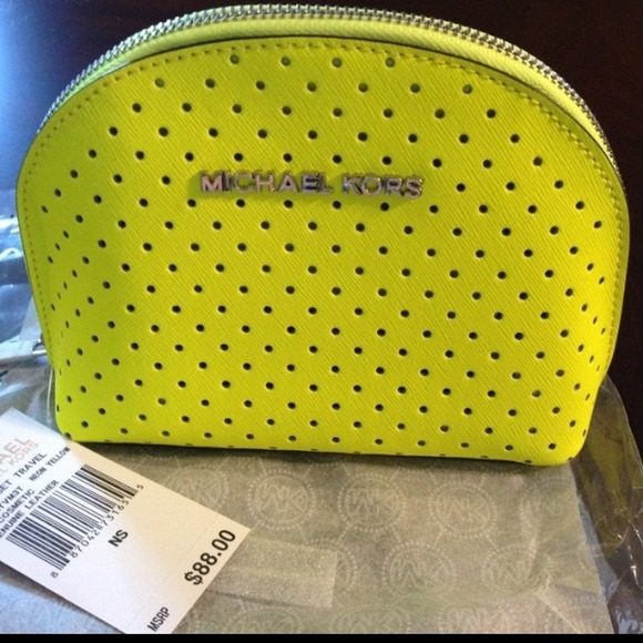 Michael Kors neon yellow cosmetic bag - Picture 2 of 4