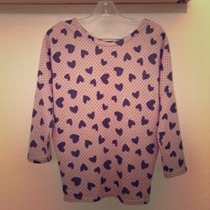 Heart printed blouse