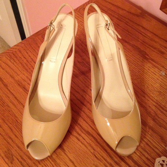 Peep toe sling backs