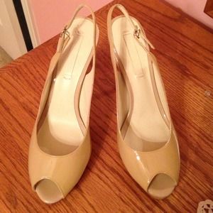 Peep toe sling backs