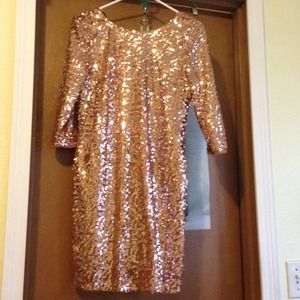Rose gold sequence dress