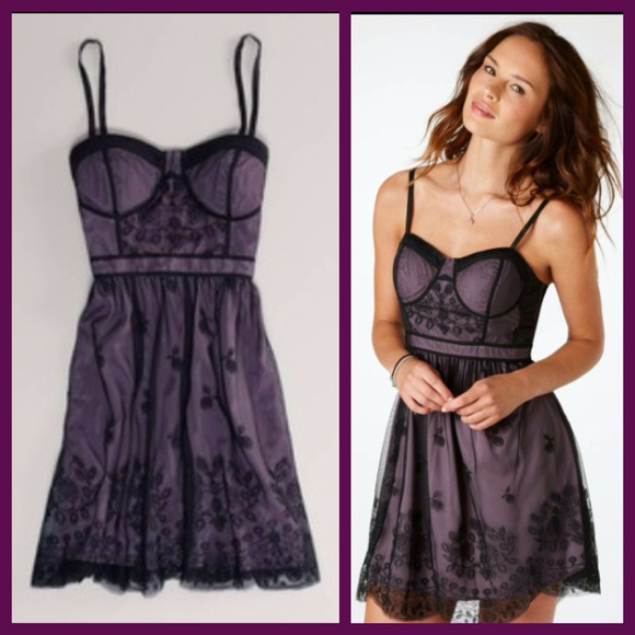 American Eagle Outfitters Dresses & Skirts - AE Embroidered Mesh Corset Dress.
