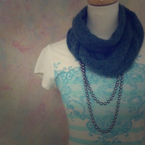 White and shades of blue graphic tee