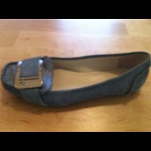 Calvin Klein grey metallic loafers