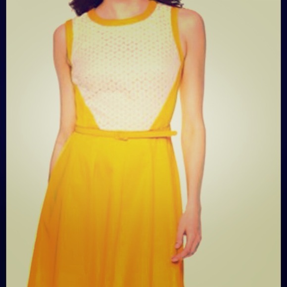 London Style Collection  Dresses & Skirts - 🎉Goodbye 2014 Sale🎉Yellow Dress with Belt