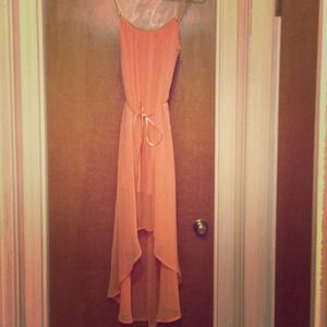 Peach colored Hi-low dress