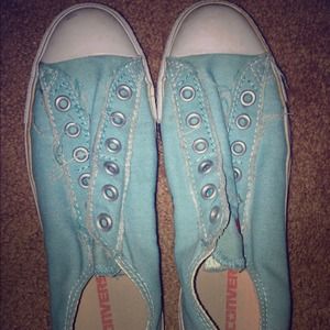 Mint green Converse no lace style