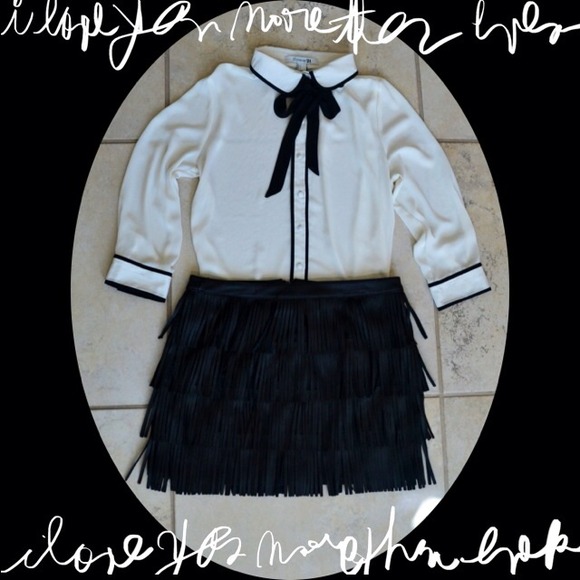 Forever 21 Black & White Button Down Blouse