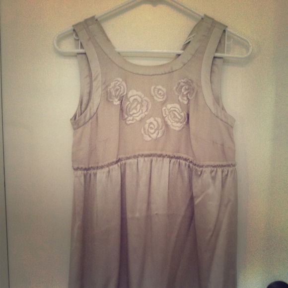 100% Silk Banana Republic Silver Dress