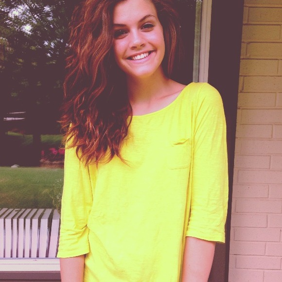 Ann Taylor Oversized Highlighter Yellow Tshirt