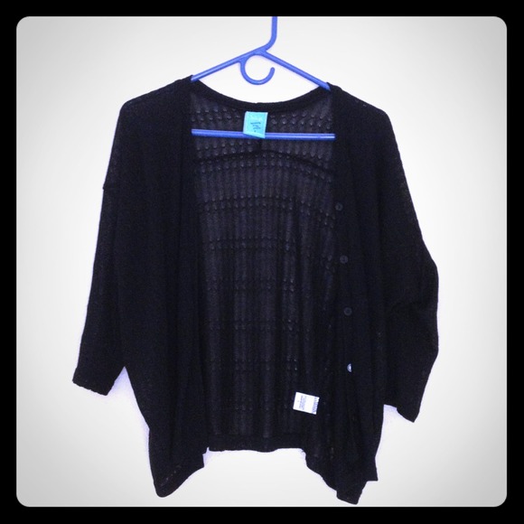 Black thin cardigan with buttons