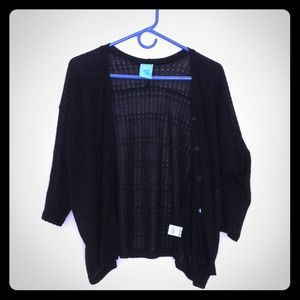 Black thin cardigan with buttons