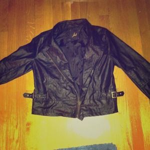 Black leather jacket