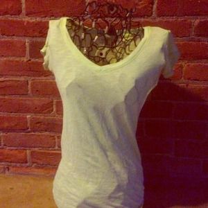 Light green tee. V neck