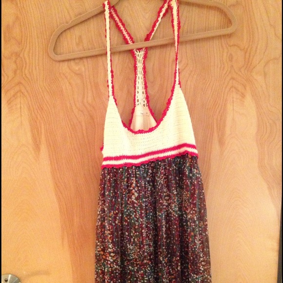 Knee length dress.