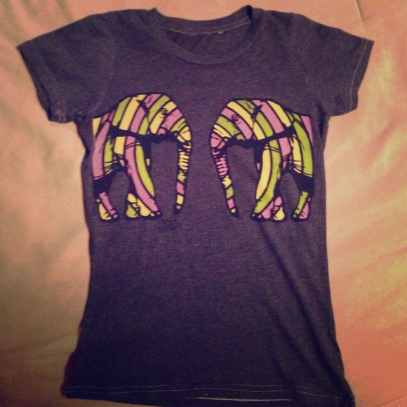 Teenage Millionaire Striped Elephant Tee