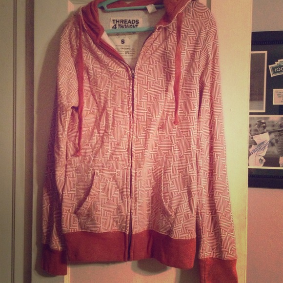 Burnt orange and tan Threads 4 thought hoodie